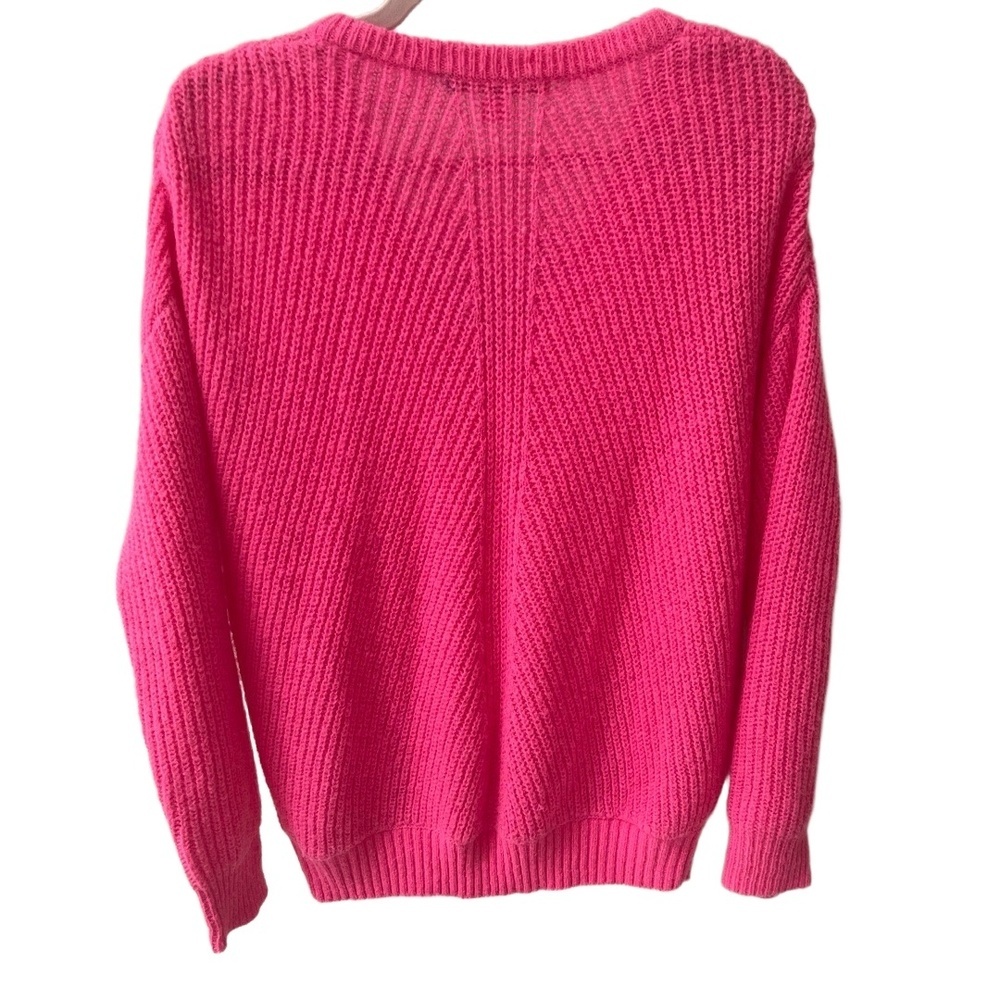 Lilly Pulitzer Kasmina Womens M Pink Isle V-Neck Knit Sweater Preppy Resort - Picture 3 of 6